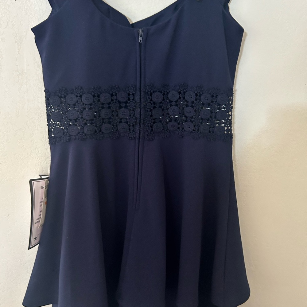Elegant navy blue lace dress - Picture 4 of 7